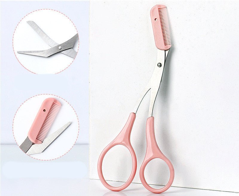 Eyebrow Trimming Knife With Comb Curved Moon Small Beauty Supplies Gadgets - Asmota