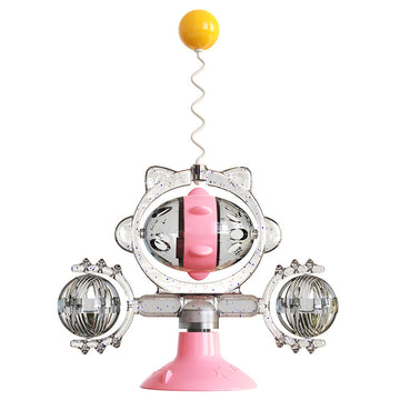 Cat Interactive Pinwheel Toy with Leaky Ball - Transparent Plastic