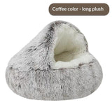Semi-Closed Shell Plush Fabric Dog Bed with Four Seasons Cover