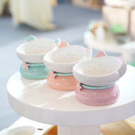 Ceramic Cat Canned Food Feeding Bowl with Cat Ear Design