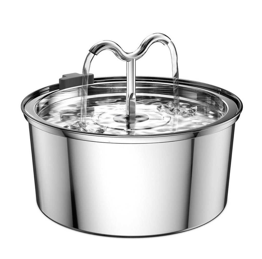 All Stainless Steel Pet Water Dispenser Round Runway Type Large Capacity Dogs And Cats Water Dispenser