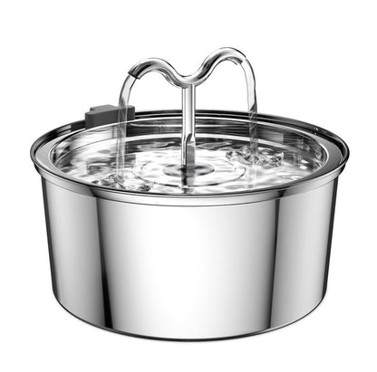 All Stainless Steel Pet Water Dispenser Round Runway Type Large Capacity Dogs And Cats Water Dispenser