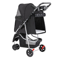 Black Mesh Fabric Dog Travel Carrier Cart for Short Trips
