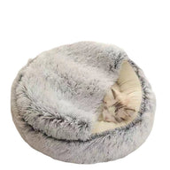 Semi-Closed Shell Plush Fabric Dog Bed with Four Seasons Cover