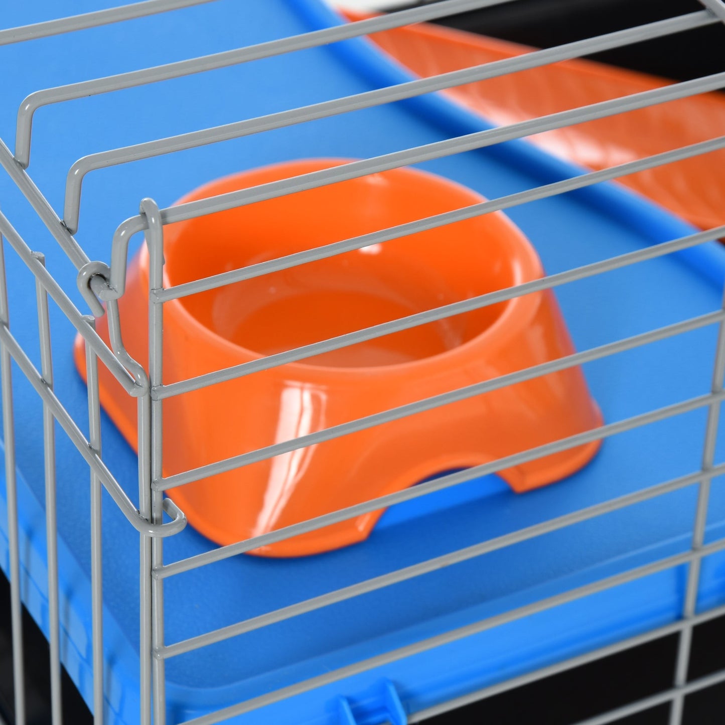 35L Black Metal Chinchilla Cage with Feeder and Ramp