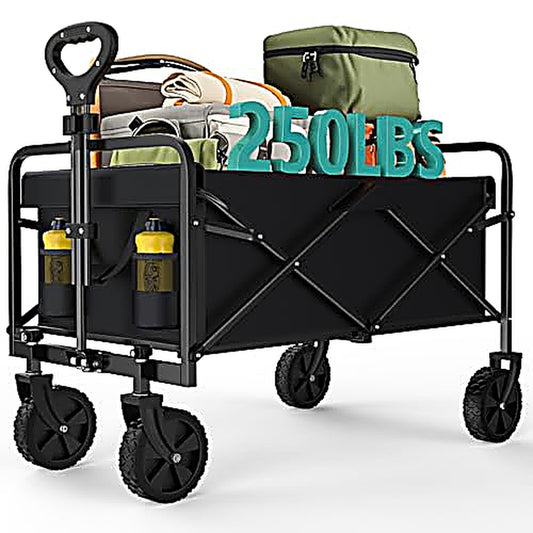 440lb Capacity Foldable Extra Long Nylon Dog Carrier Trolley