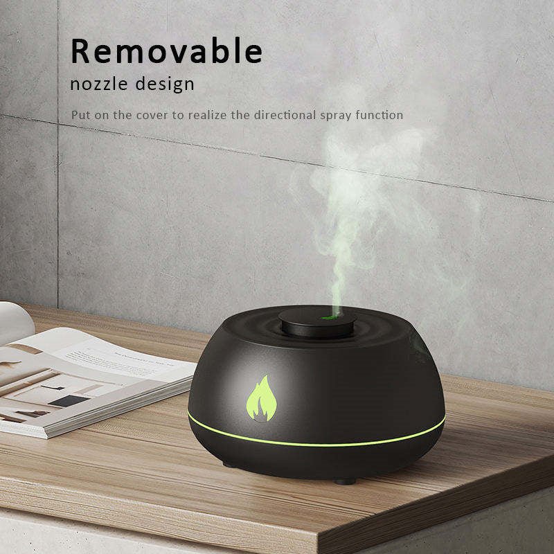 Flame Humidifier Aromatherapy Diffuser 7 Colors Light Home Air Humidifier 130ML USB Room Fragrance Essential Oil Diffuser - Asmota