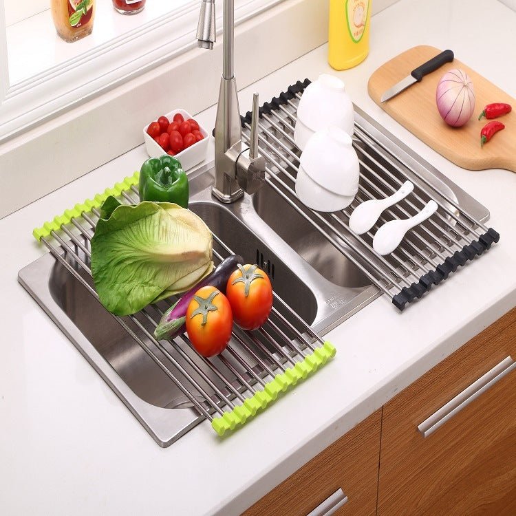Folding Kitchen Drain Sink Rack Stainless Steel - Asmota