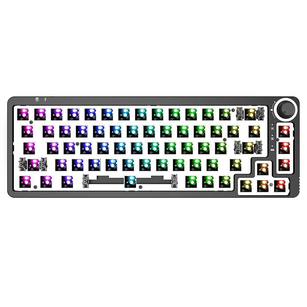 For 3Pin/5Pin Switch Knob Hot Swap Mechanical Keyboard Kit Wireless Bluetooth 3 Mode RGB Backlit Gamer 60% Keyboard - Asmota