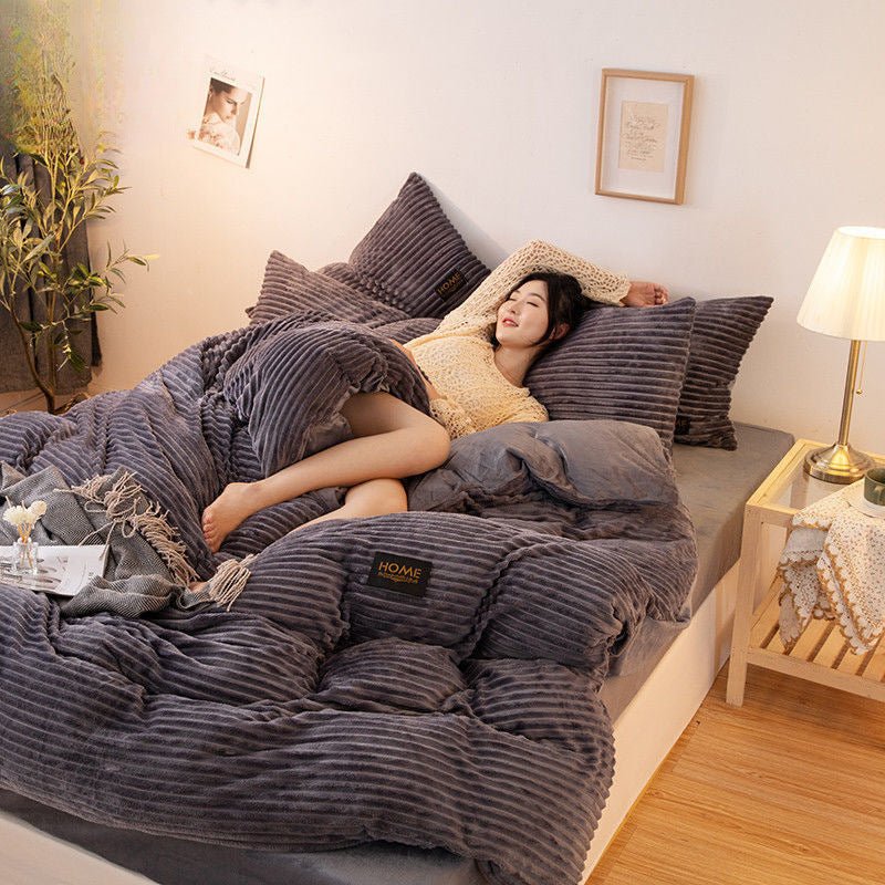 Four - piece Coral Fleece Bedding Bed - Asmota