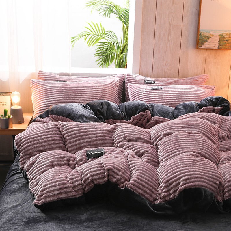 Four - piece Coral Fleece Bedding Bed - Asmota