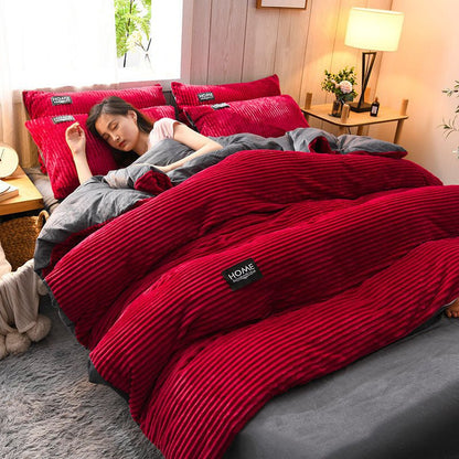 Four - piece Coral Fleece Bedding Bed - Asmota