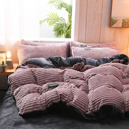 Four - piece Coral Fleece Bedding Bed - Asmota