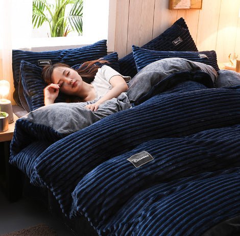 Four - piece Coral Fleece Bedding Bed - Asmota