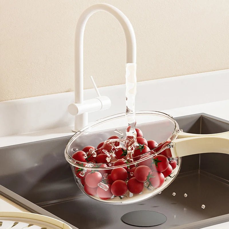 Fruit Drain Basket With Lid Vegetable Washing Bowl Foldable Handle Cleaning Colander Plastic Refrigerator Crisper Kitchen Box Kitchen Gadgets - Asmota