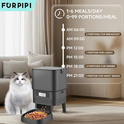 Furpipi Automatic Cat Feeder Button Version Auto Cat Food Dispenser Accessories Smart Control Pet Feeder For Cats Dog Dry Food - Asmota