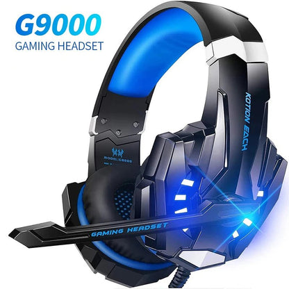 G9000 Gaming Headset Over - Ear Wired Headphones Deep Bass Stereo Casque LED Light Earphone with Mic for PS4 PS5 Switch XBOX PC - Asmota