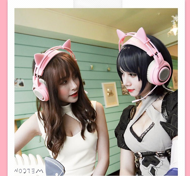 G951 Gaming Headset USB 7.1 Virtual Surround Sound Headsets LED Cat Ear Headphones - Asmota