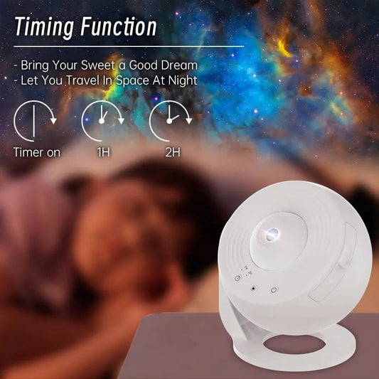 Galaxy Projector Night Light Star Planetarium Projector Adults 360° Rotate Gaming Room, Home Theater, Ceiling, Room Decor (White - Asmota