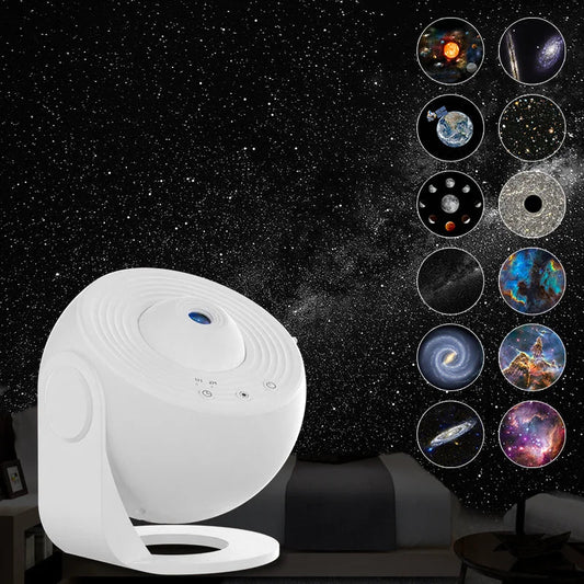 Galaxy Projector Night Light Star Planetarium Projector Adults 360° Rotate Gaming Room, Home Theater, Ceiling, Room Decor (White - Asmota