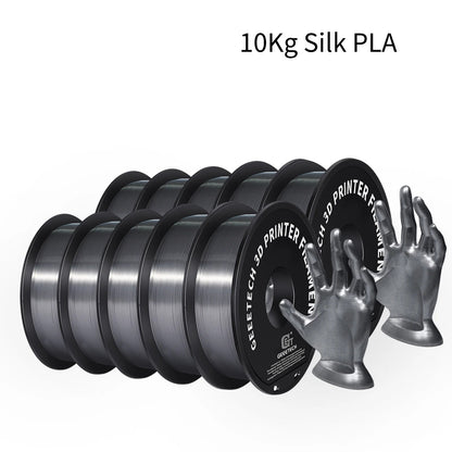 GEEETECH 10Kg 3d Silk PLA Filament 1.75mm Spool Wire For 3D Printer Material,Safety, Vacuum packaging - Asmota