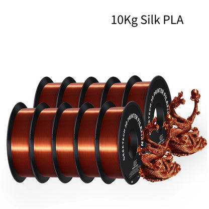 GEEETECH 10Kg 3d Silk PLA Filament 1.75mm Spool Wire For 3D Printer Material,Safety, Vacuum packaging - Asmota