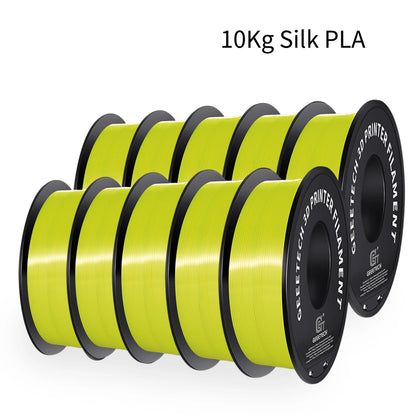 GEEETECH 10Kg 3d Silk PLA Filament 1.75mm Spool Wire For 3D Printer Material,Safety, Vacuum packaging - Asmota
