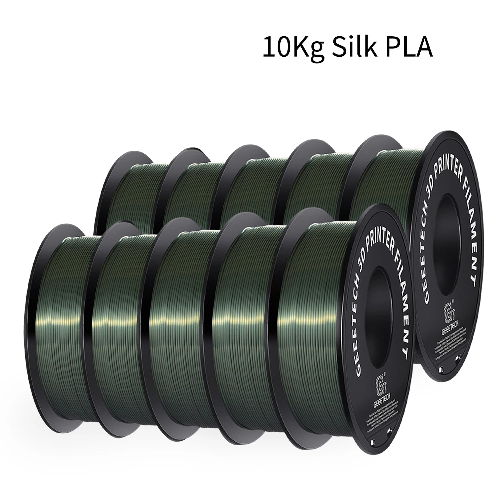 GEEETECH 10Kg 3d Silk PLA Filament 1.75mm Spool Wire For 3D Printer Material,Safety, Vacuum packaging - Asmota