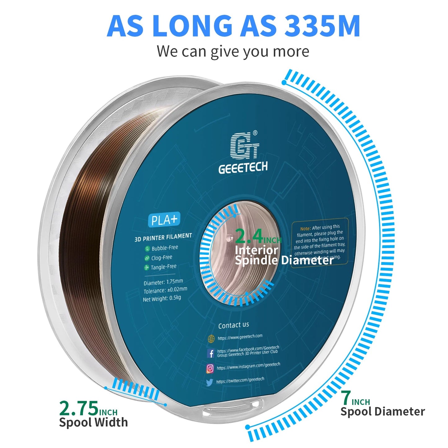 GEEETECH 10Kg 3d Silk PLA Filament 1.75mm Spool Wire For 3D Printer Material,Safety, Vacuum packaging - Asmota