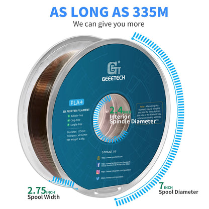 GEEETECH 10Kg 3d Silk PLA Filament 1.75mm Spool Wire For 3D Printer Material,Safety, Vacuum packaging - Asmota