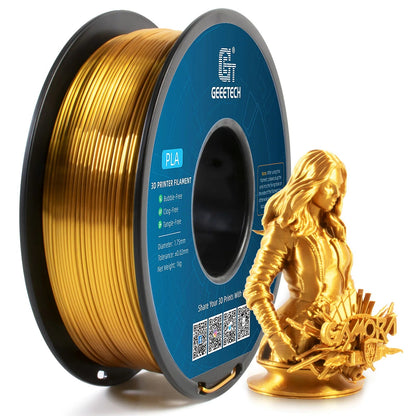 GEEETECH 10Kg 3d Silk PLA Filament 1.75mm Spool Wire For 3D Printer Material,Safety, Vacuum packaging - Asmota