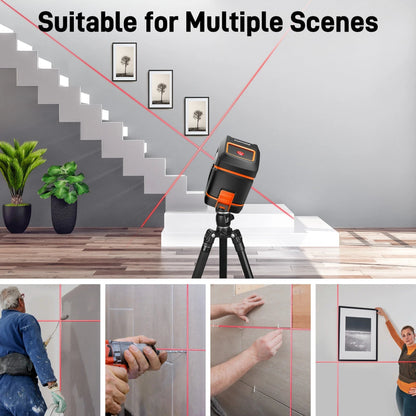 GOCHIFIX Laser Level Self Leveling 360 Red Laser Level Line Tool Wall Suction Stand Receiver 100ft Line Laser for Picture Hanging Outdoor Rechargeable Battery - Asmota