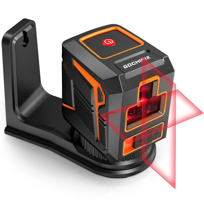 GOCHIFIX Laser Level Self Leveling 360 Red Laser Level Line Tool Wall Suction Stand Receiver 100ft Line Laser for Picture Hanging Outdoor Rechargeable Battery - Asmota