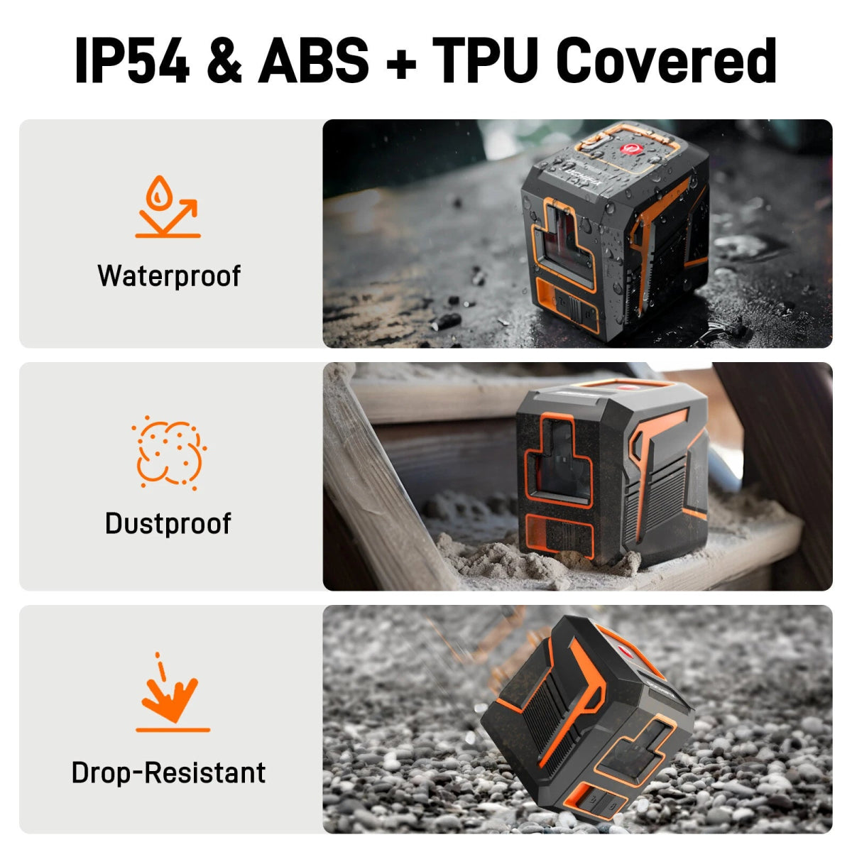 GOCHIFIX Laser Level Self Leveling 360 Red Laser Level Line Tool Wall Suction Stand Receiver 100ft Line Laser for Picture Hanging Outdoor Rechargeable Battery - Asmota