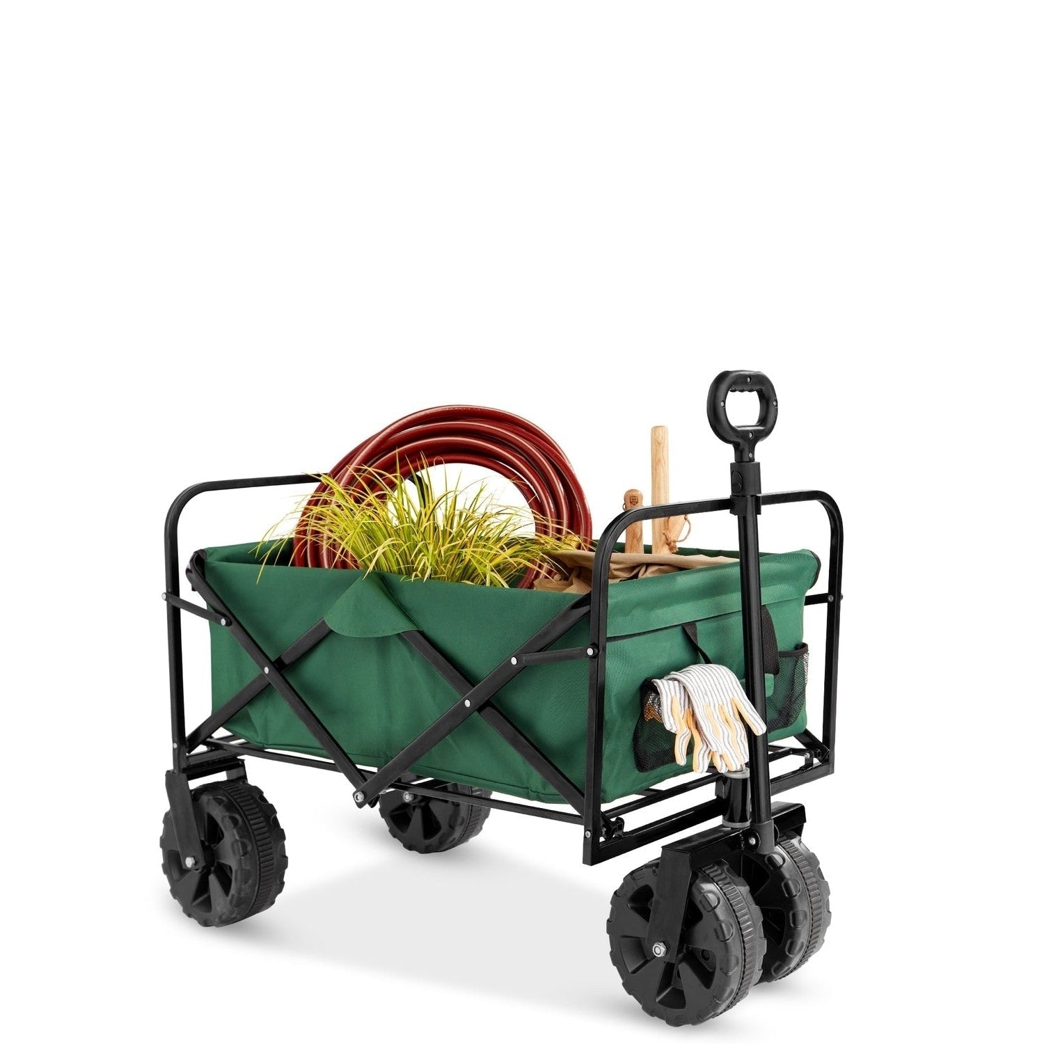 Green Heavy Duty Collapsible Multipurpose Indoor/Outdoor Utility Garden Cart - Asmota