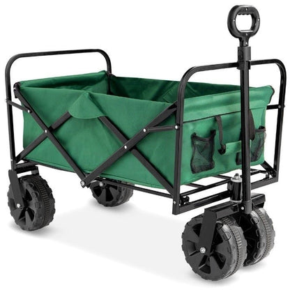 Green Heavy Duty Collapsible Multipurpose Indoor/Outdoor Utility Garden Cart - Asmota