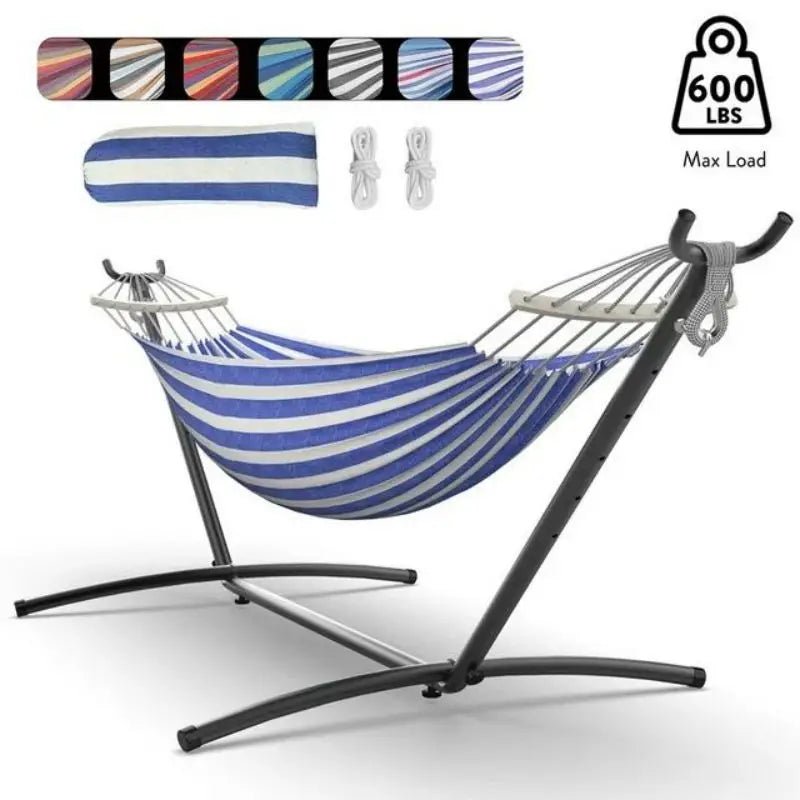 Gyroor Hammock with Adjustable Stand - Stylish Hammock Bed w/Storage Bag, 600lb Capacity - Asmota