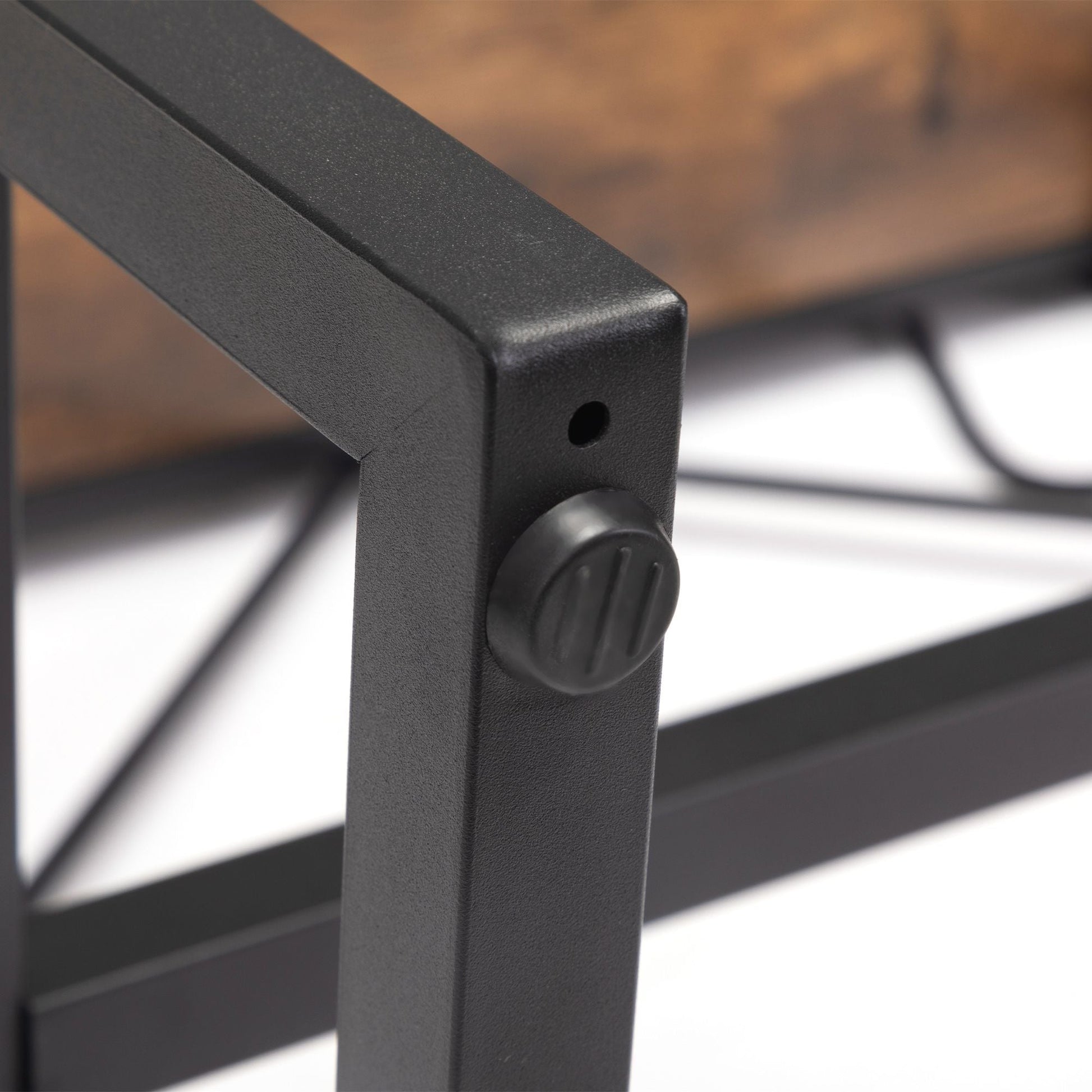 Hair salon table with mirror - burned wood grain - Asmota