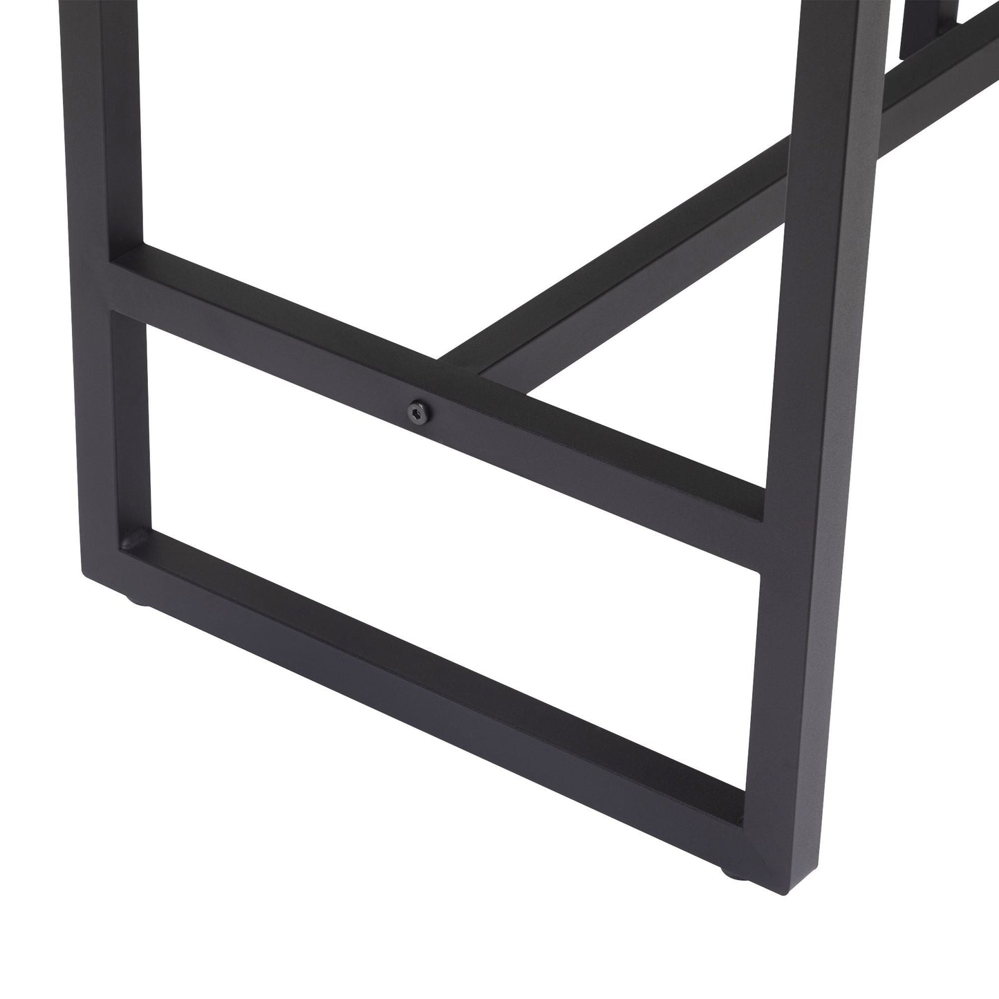 Hair salon table with mirror - burned wood grain - Asmota