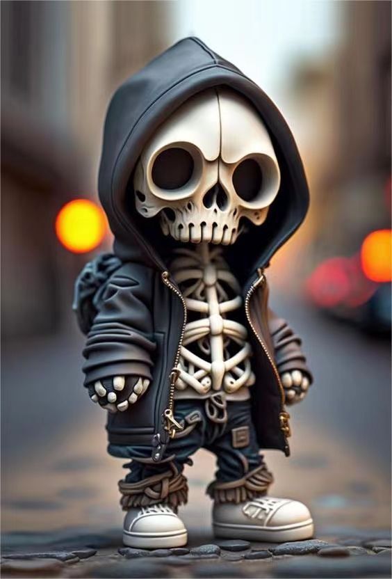 Halloween Cool Skeleton Figurines Halloween Skeleton Doll Resin Ornament Home Decor - Asmota
