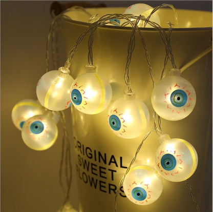 Halloween Decorations Light String Led Skeleton Lamp String Battery - powered Skull Bulb String Lights Patty Decor Light - Asmota