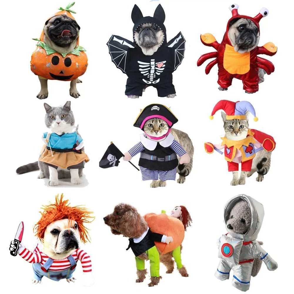 Halloween dog costume fun pet dog role - playing costume set Christmas dog costume comic costume pet cat puppy party costume Y240106 - Asmota