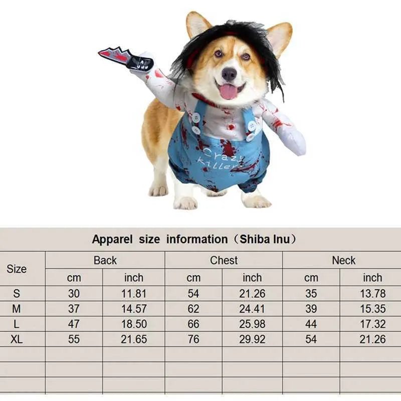 Halloween dog costume fun pet dog role - playing costume set Christmas dog costume comic costume pet cat puppy party costume Y240106 - Asmota