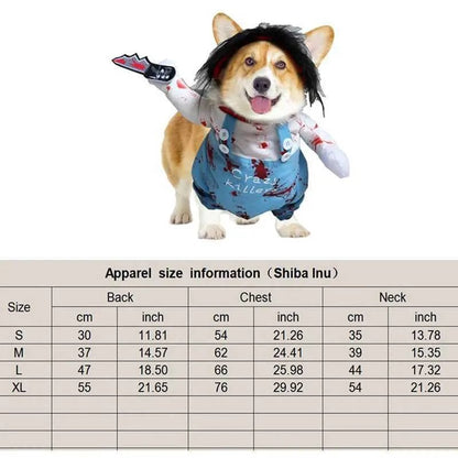 Halloween dog costume fun pet dog role - playing costume set Christmas dog costume comic costume pet cat puppy party costume Y240106 - Asmota