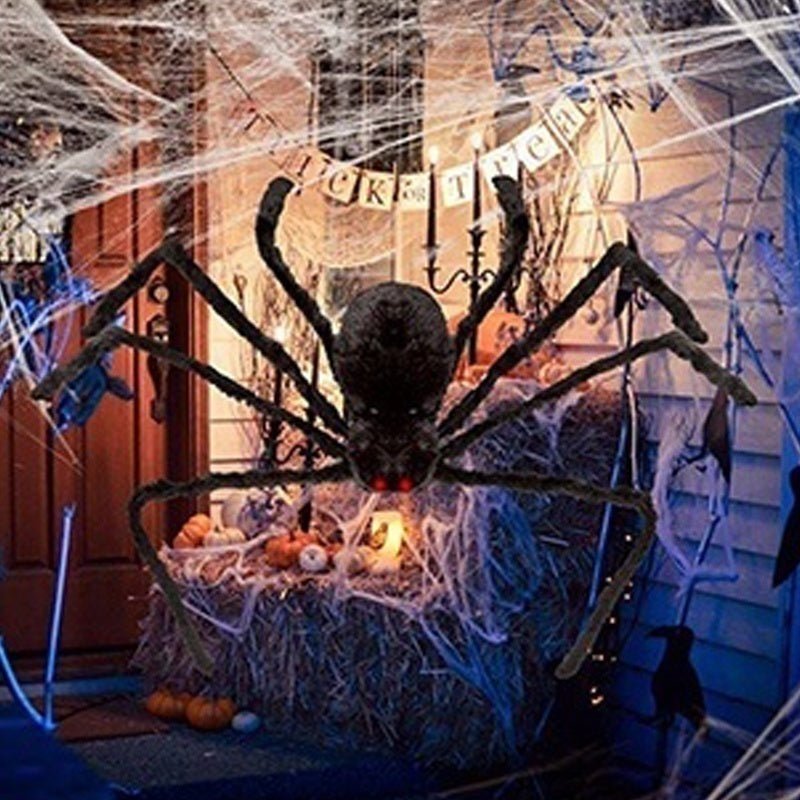 Halloween Ghost Festival Supplies Bar Decoration Props Plush Spider Haunted House Prop Indoor Outdoor Giant Decor - Asmota
