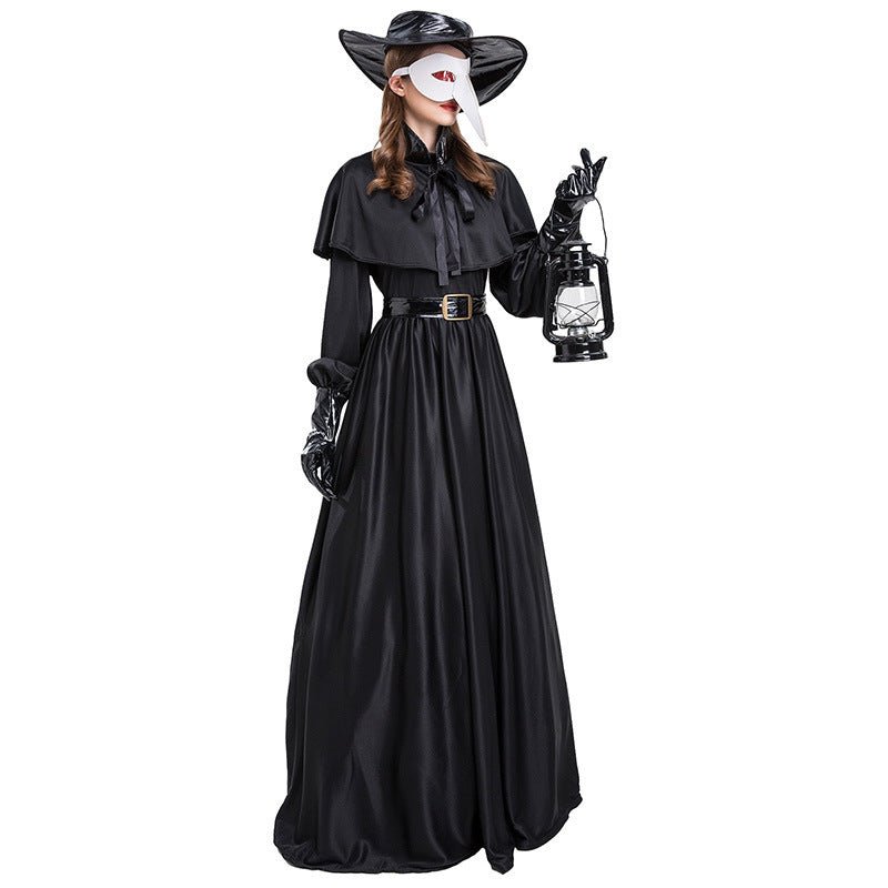 Halloween Medieval Steam Punk Plague Doctor Costume Beak Crow Long Mouth Mask - Asmota
