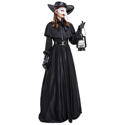 Halloween Medieval Steam Punk Plague Doctor Costume Beak Crow Long Mouth Mask - Asmota