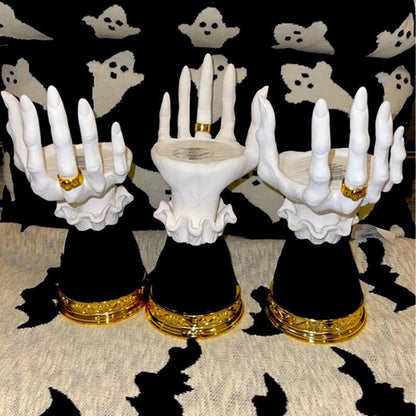 Halloween Palm Tray Candle Holder Halloween Witch Palm Candle Holder Decoration Home Decor - Asmota