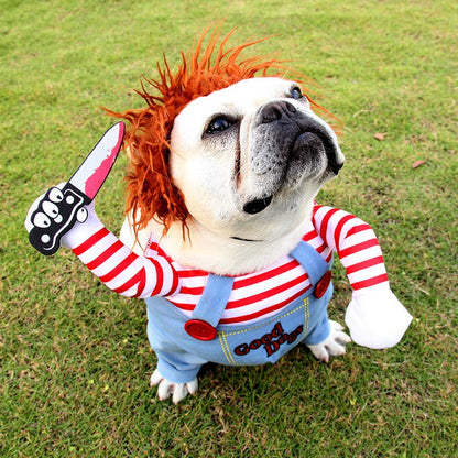 Halloween Pet Costume Pet Dog Funny Clothes Adjustable Dog Cosplay Costume Scary Costume Party Gatherings - Asmota
