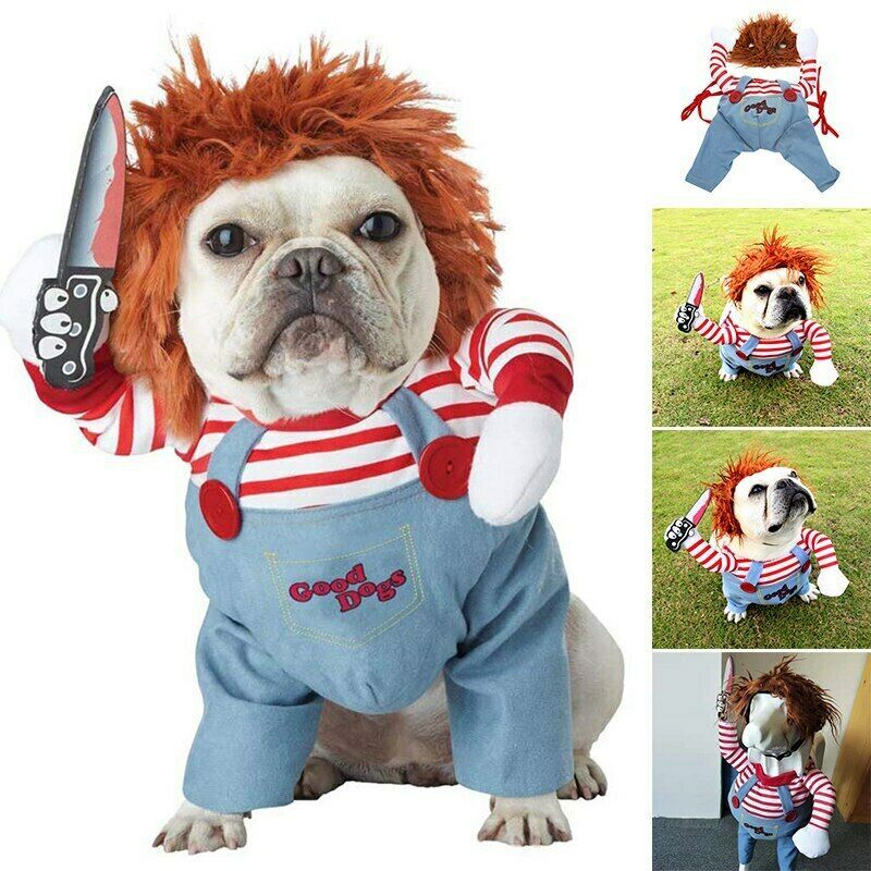 Halloween Pet Costume Pet Dog Funny Clothes Adjustable Dog Cosplay Costume Scary Costume Party Gatherings - Asmota